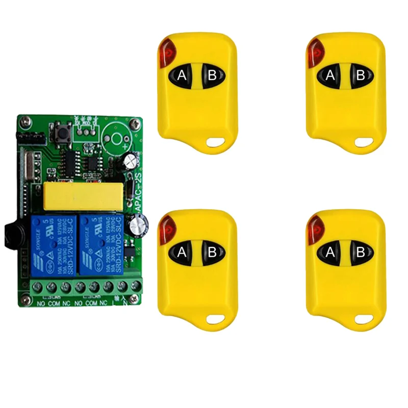 AC 110V 220V 2 CH Channels 2CH RF Wireless Remote Control Switch Remote Control System receiver transmitter 2CH Relay 433 MHz