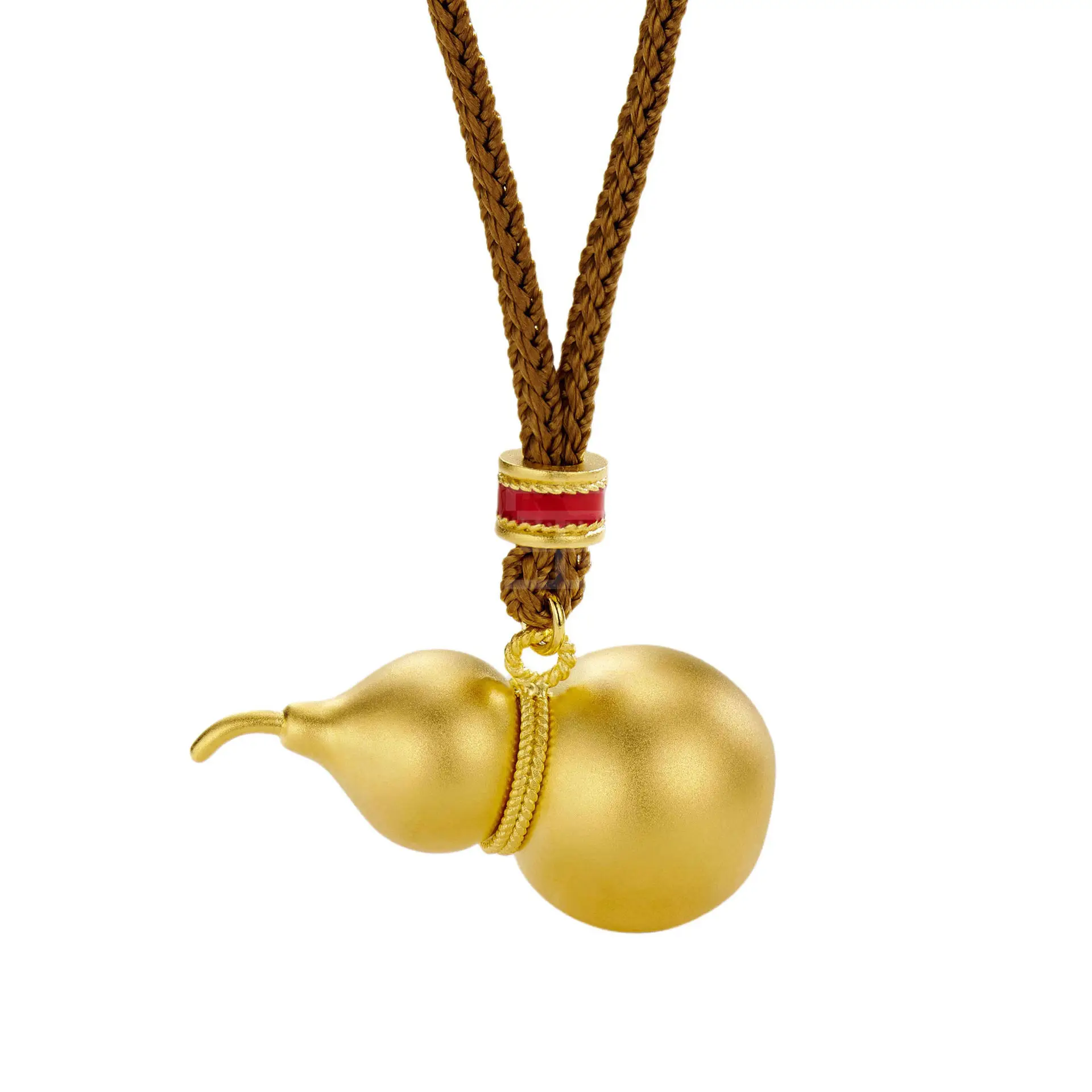 Factory Direct Sales Chinese Ancient Sandblasting Gourd Pendant Gold Store With The Same Fulu Pendant Hand-woven Necklace Wholes