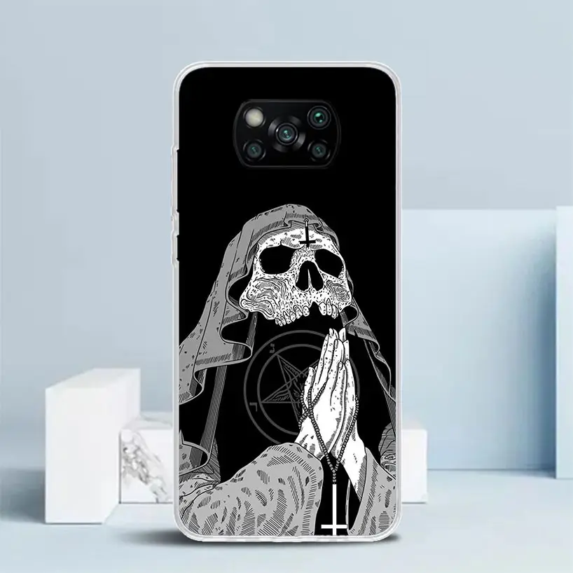 Satanic Goat Satan Devil Phone Case For Xiaomi Poco X6 X5 X4 X3 Nfc F6 F5 Pro F4 Gt F3 F2 F1 M5S M4 M3 M2 Soft TPU Back Cover