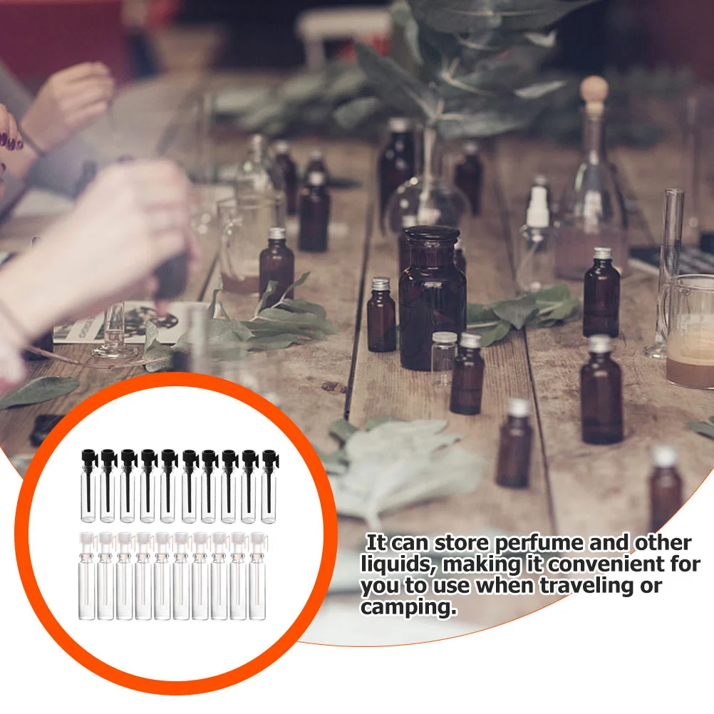 100 Pcs Glass Bottle Bottling Mini Perfume Bottles Small Vials Sample Test Tube Essential Oil