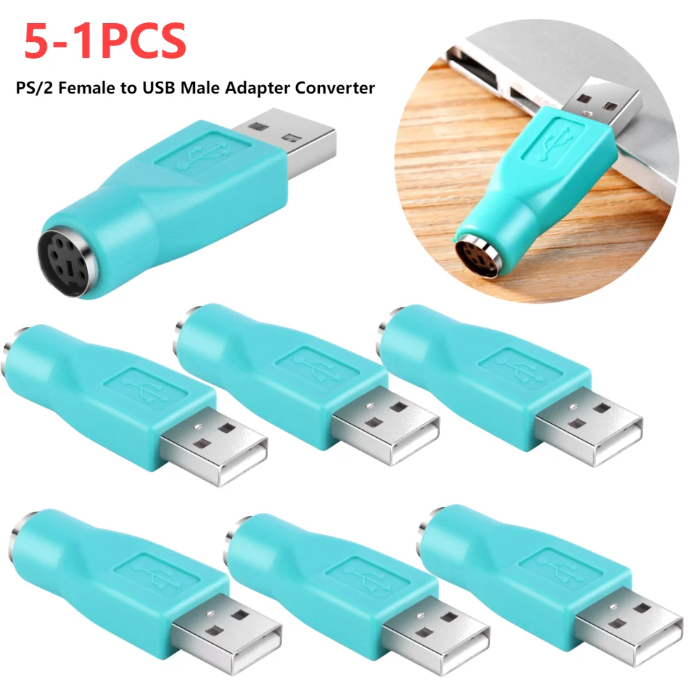 Adaptador Conector PS/2 Fêmea para USB Macho para Teclado e Rato Adaptador Conector USB Macho para PS/2