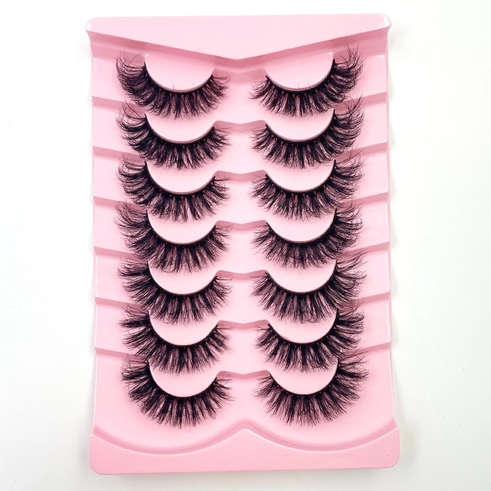7pairs 3D False Eyelashes Natural Russian Strip Lashes Fluffy Mink Lashes Fluffy Volume Eyelashes Fake Eyelash Extension Make Up