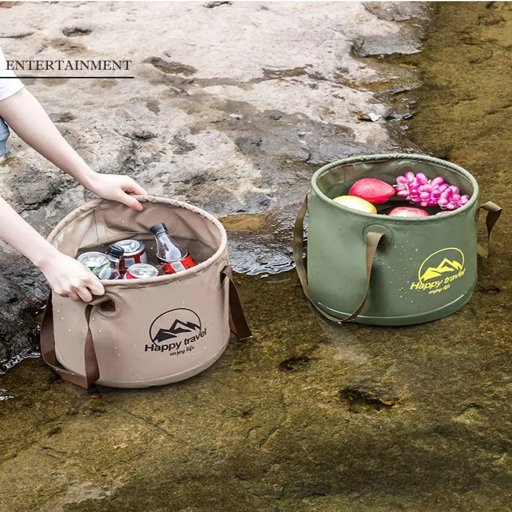 Picnic Water Bucket Car Wash Bucket Outdoor Water Storage Bucket Camping Folding Bucket Folding Bucket Collapsible Bucket