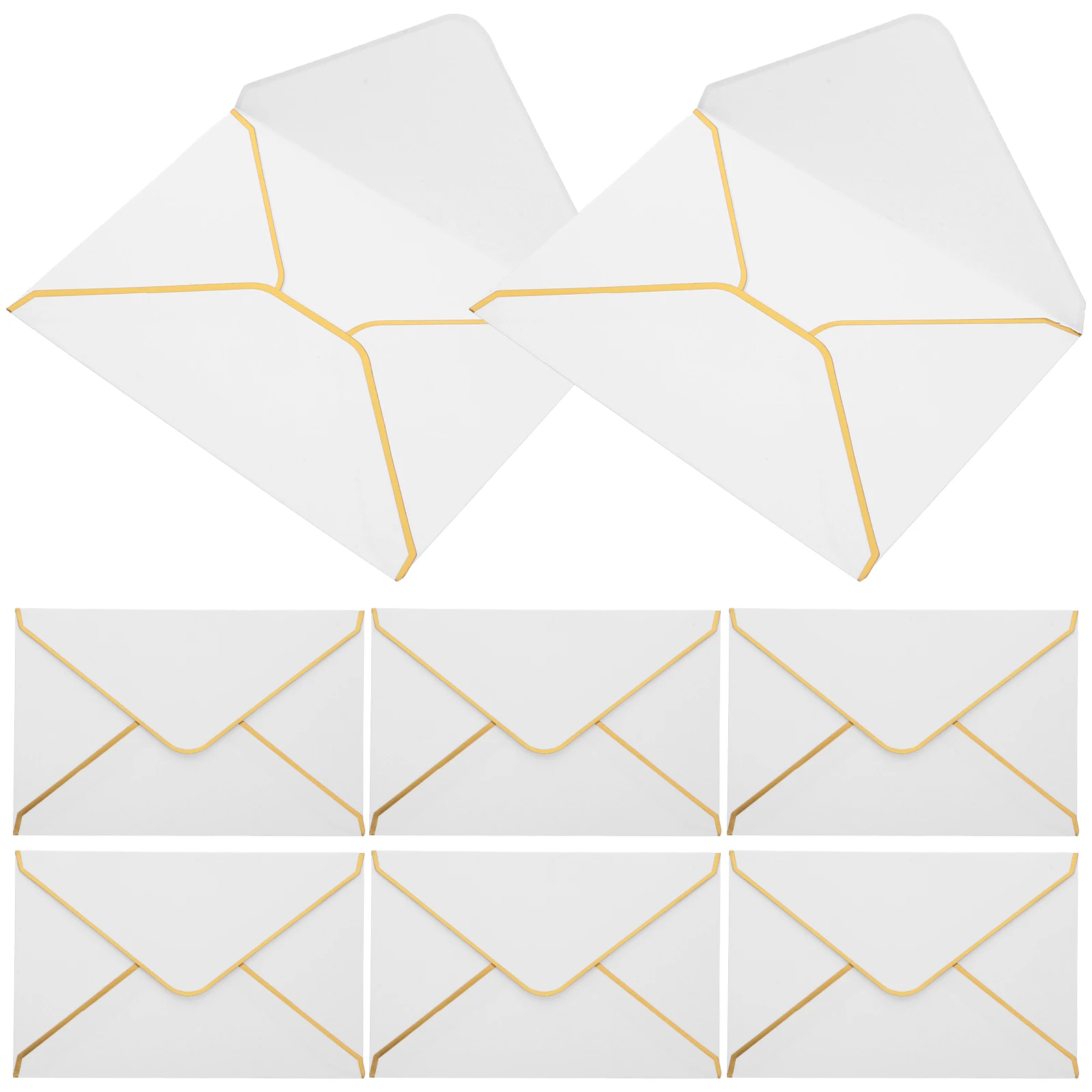 

50pcs Edge Envelopes Blank Wedding Invitations Elegant Party Supplies Golden Small Cards Storage Delicate Envelopes