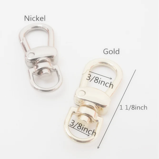 Ví Móc, Ví Móc Xoay Móc, Móc Da, Con Chó Móc Cài, Purse Clasp, Chuỗi Snap, bên Trong 3/8 Inch 4Pcs HK-023 Miễn Phí Vận Chuyển