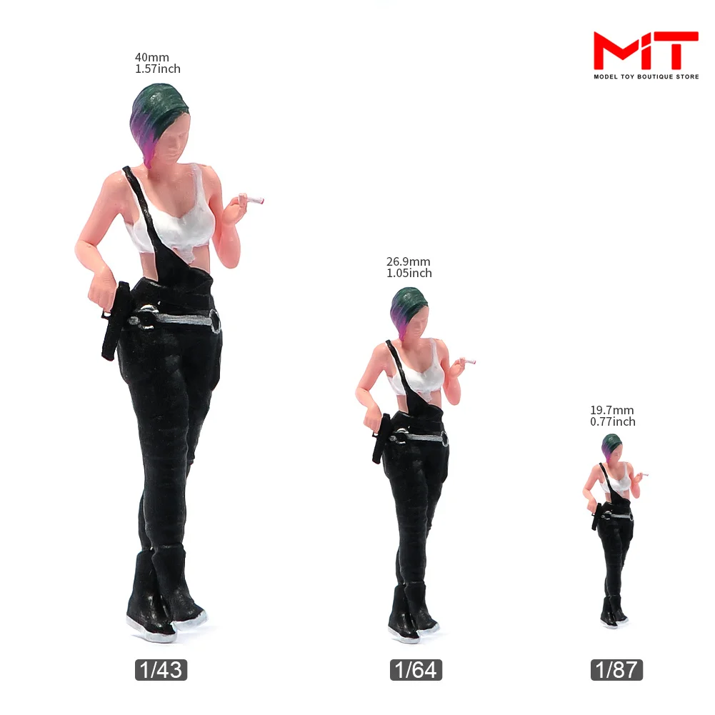 

Miniatures Figures 1/87 1/64 1/43 1/24 Cool Girl Soldier Judy Resin Figurine Model Creative Scene Dolls Props For Car Toys