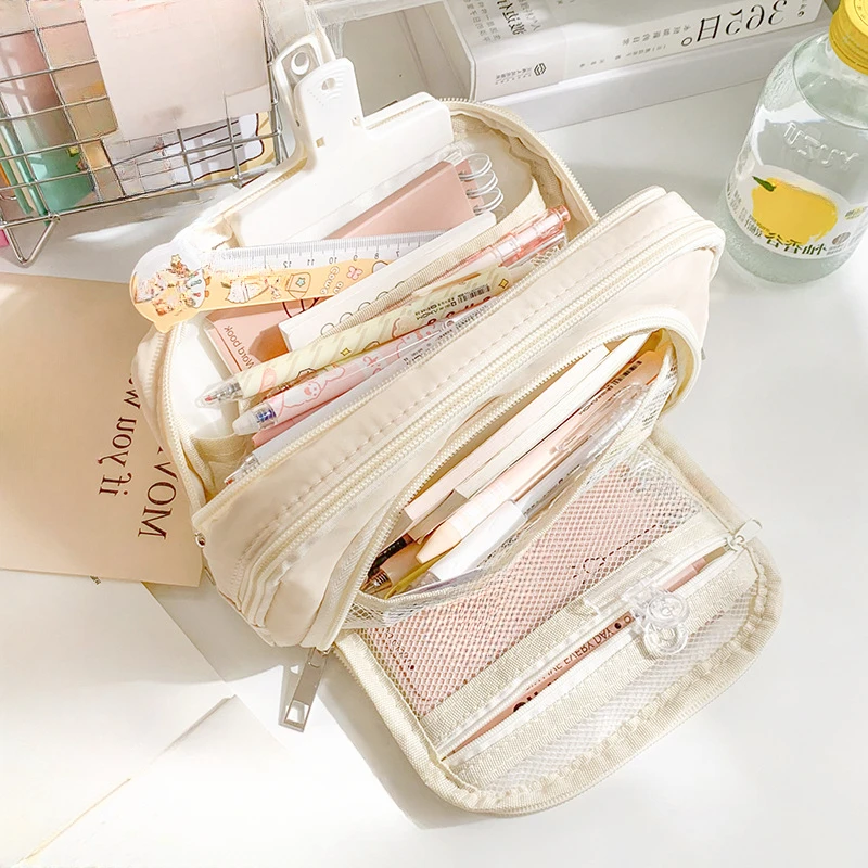 

Girl Large Capacity Pencil Bag Aesthetic School Cases Cute Stationery Holder Bag Children Pen Case Students School Supplies