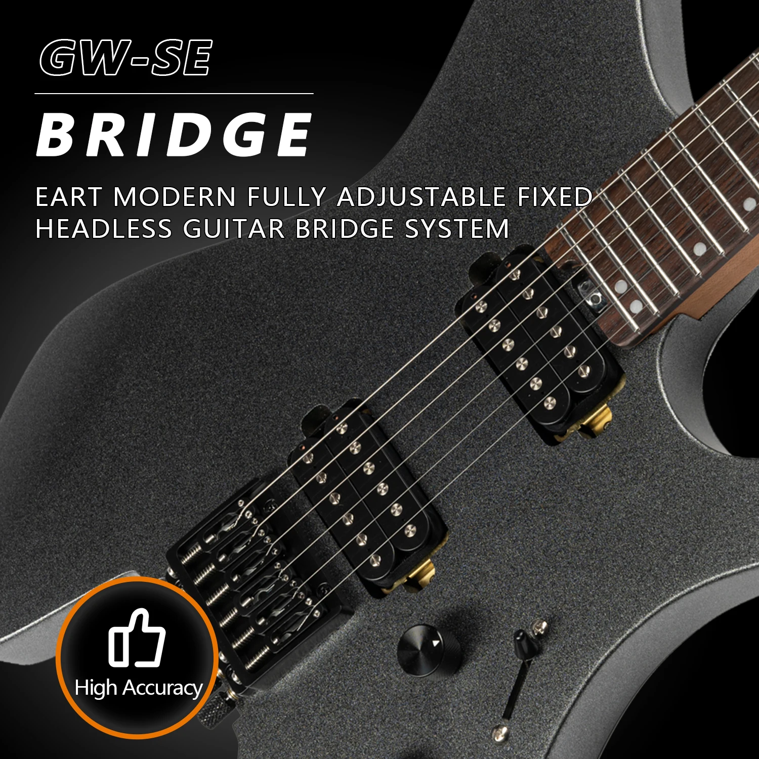 Eart Guitars GW2-SE Modern Fully adjustable Fixed headless guitar