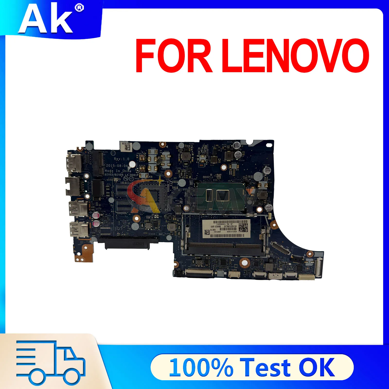 

LA-D061P 5B20K57188 Mainboard For LENOVO ThinkPad E31-80 500-13ISK 5B20K57224 Laptop Motherboard i3 i5 i7 6th Gen CPU