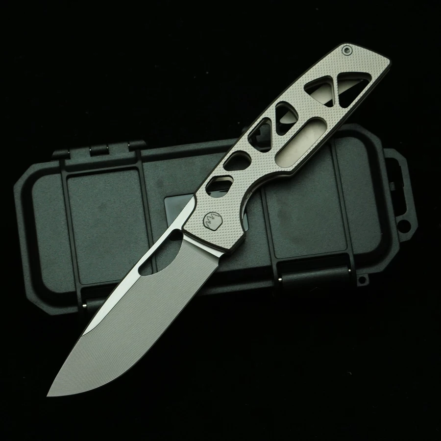 Image of LEMIFSHE Neues Klappmesser mit Zedernholzgriff, Keramiklager und 154CM Stahlklinge für Outdoor, Camping, Küche und Überlebens-EDC