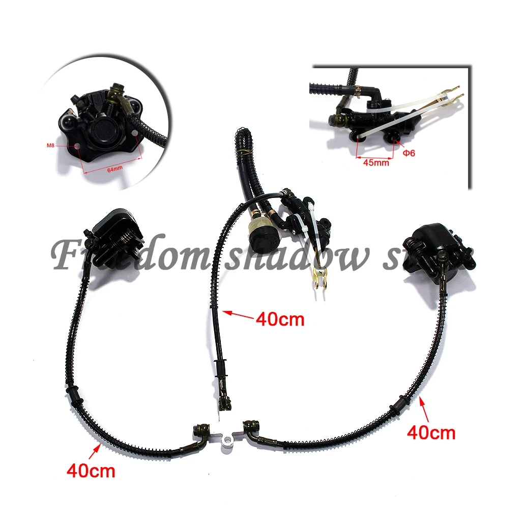 Fußbremse Twin Hinten Scheibenbremssattel Hauptzylinder für 70cc 90cc 125cc 150cc 200cc 250cc ATV UTV Buggy Quad