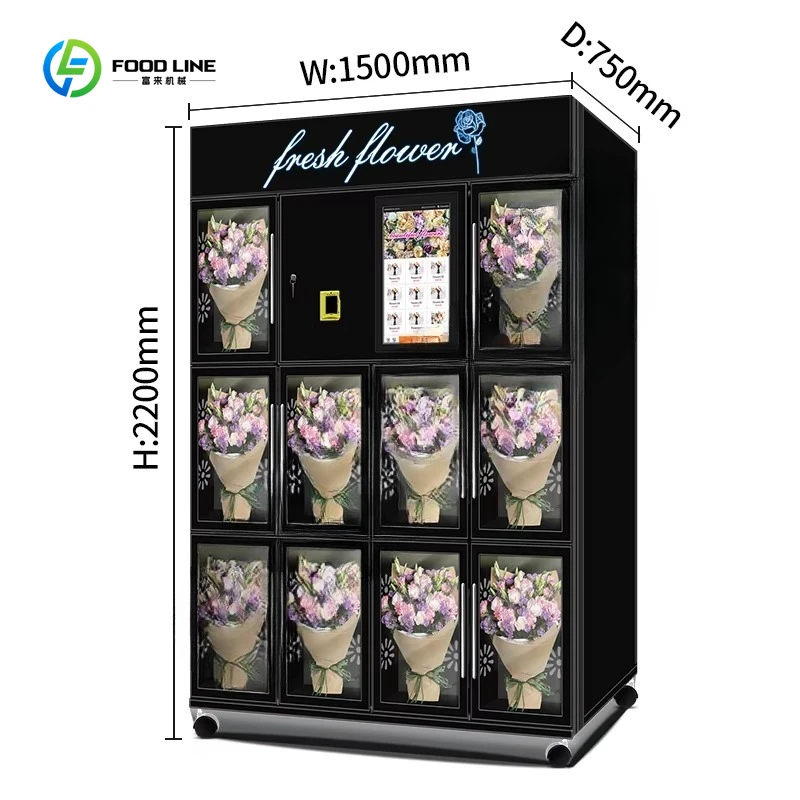 10 خزانة آلة بيع الزهور الطازجة الأوتوماتيكية آلة بيع باقة الزهور في الهواء الطلق