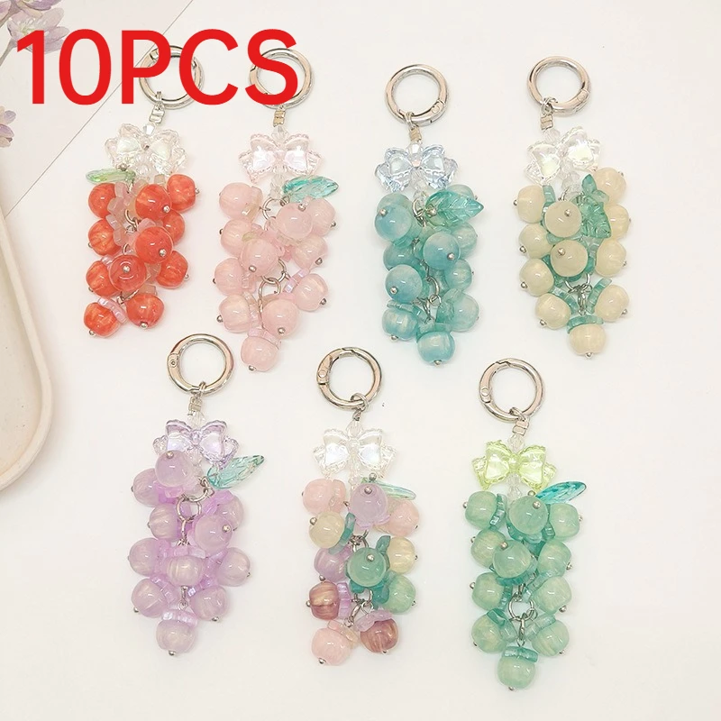 10Pcs Fun Beaded Resin Small Apple Charms No‑peeling Finish Finished Keychain Bag Pendants Mini Gift Accessories