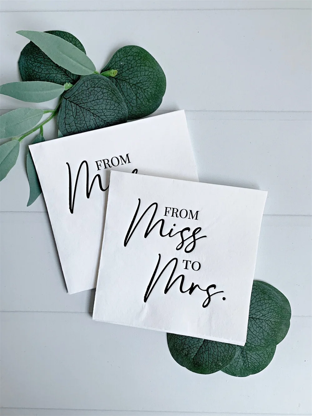 

50PCS From Miss to Mrs Cocktail Napkins - Black & White