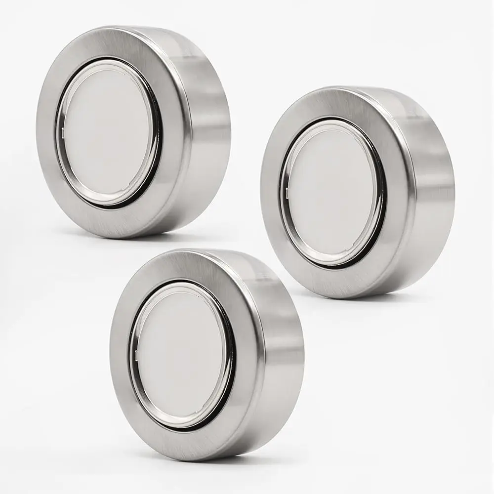 

Swivel Pu Lights, Linkable Led Pu Lights Wired 120V With Plug-In, Satin Nickel Finished Under Counter Lights Surface Mounted