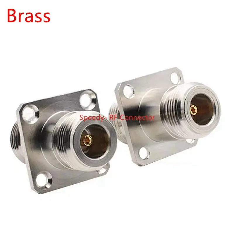 

1Pcs N Type Female To N Female 4hole Connector N Type Dual Female 4hols Flange Coaxial RF Converter Fast Delivery Brass Copper