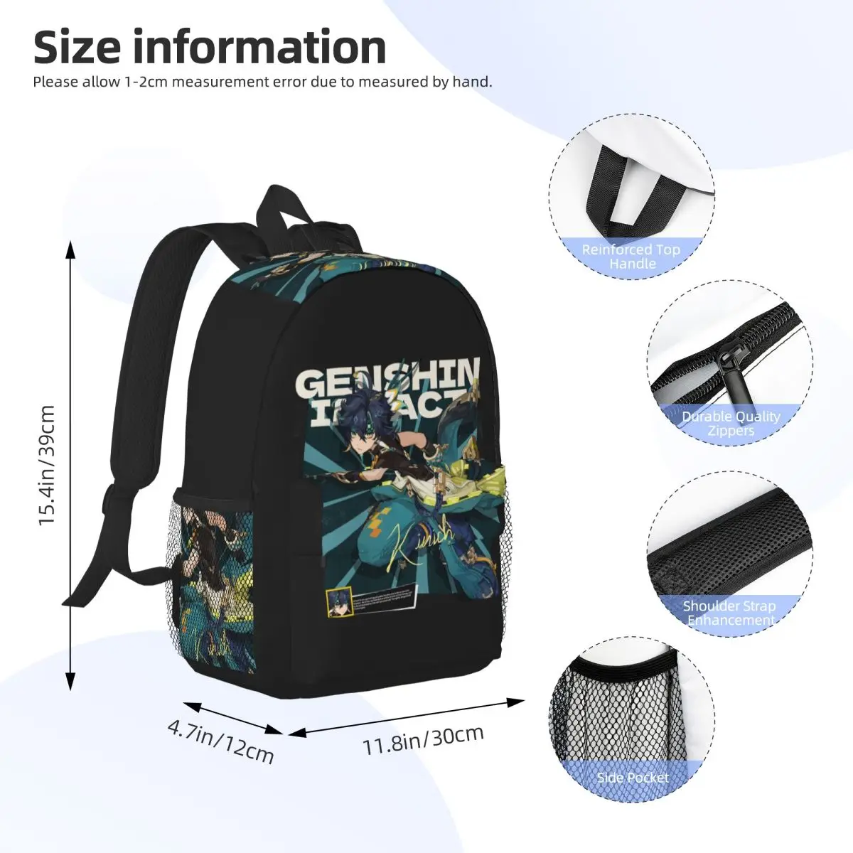 Kinich Sunblast Genshin Impact Backpack Student Boys Girls BookBag Men Women School Bag Laptop Shoulder Bags