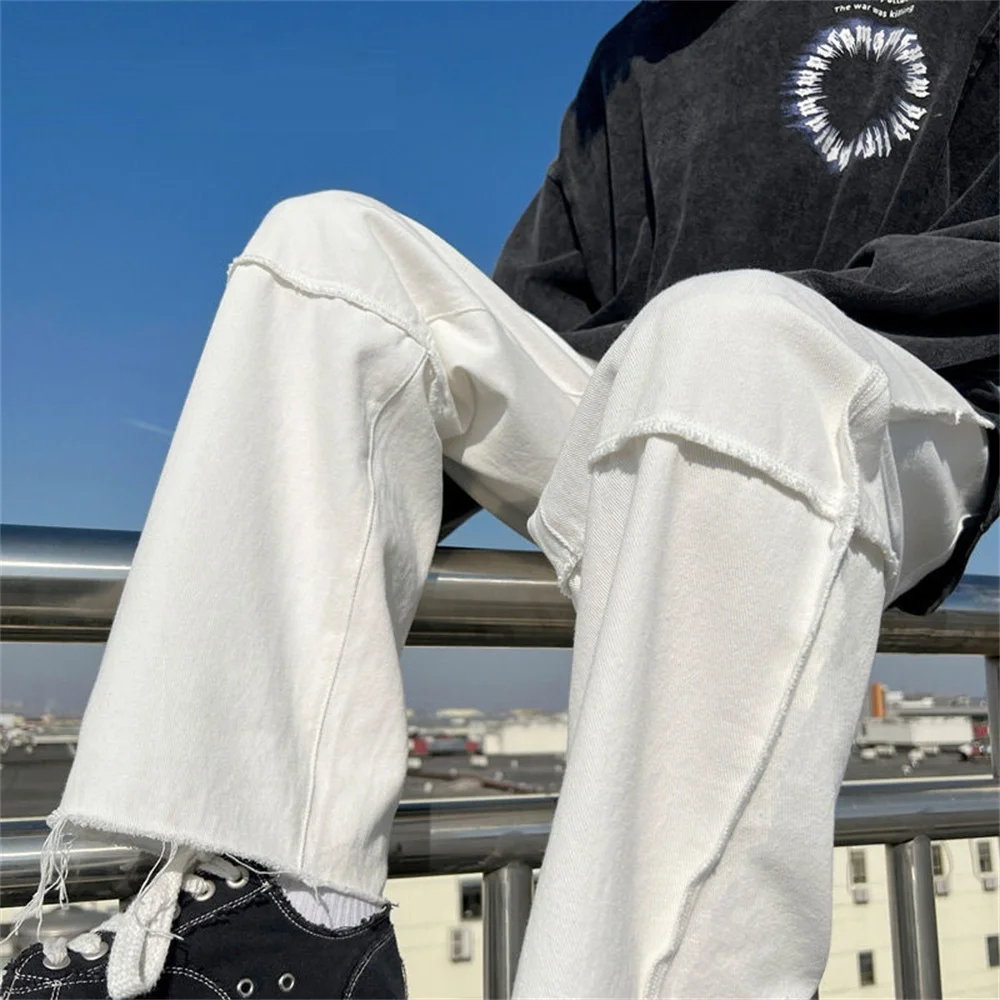 Men Jeans Wide Leg Denim Cargo jean pants Loose Straight Baggy Men's Jeans hip hop Streetwear Skateboard Neutral denim Trousers