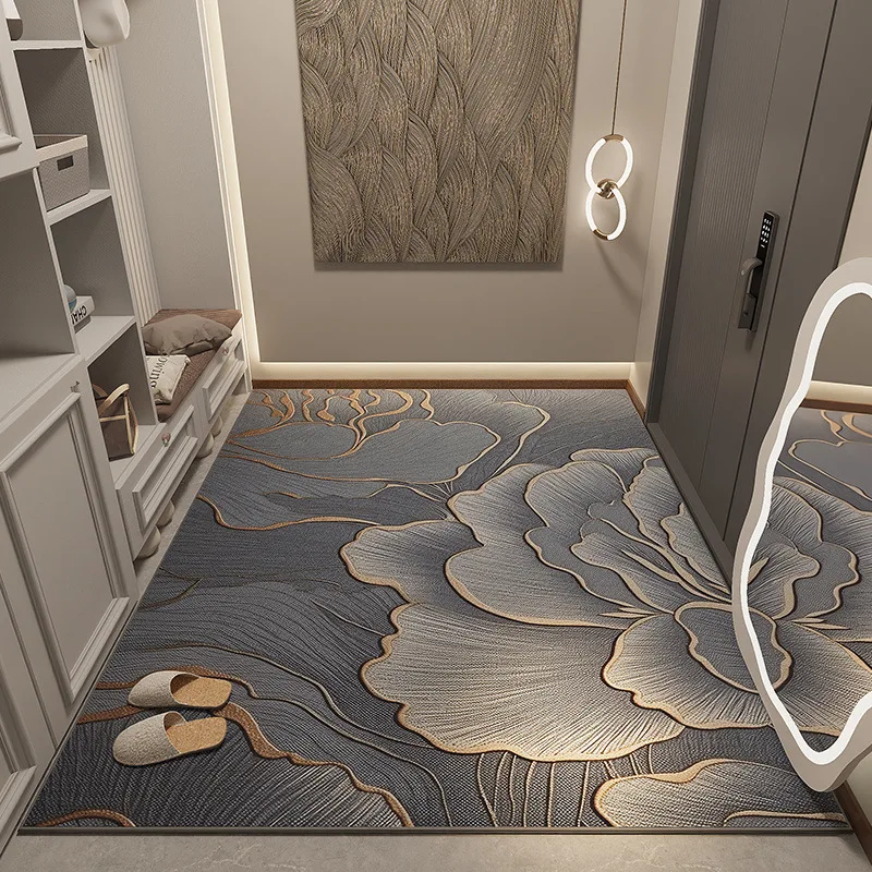 

Entrance door floor mat light luxury can be cut carpet Nordic retro doormat entrance home entrance living room floor mat