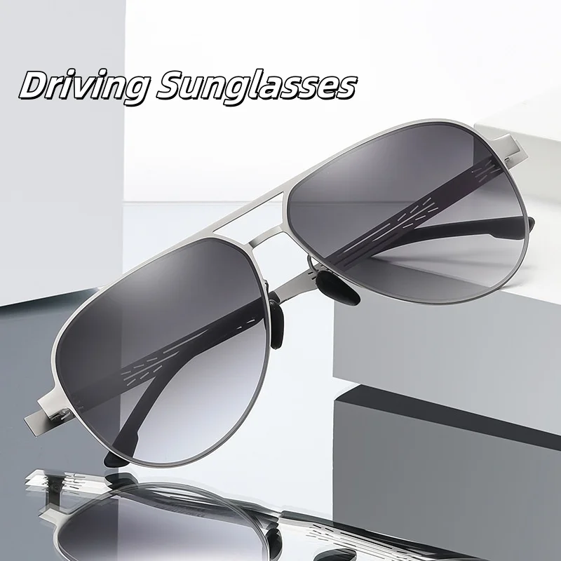 

New Trendy Driving Sunglasses Fashionable Men's Metal Frame UV Resistant Glasses Outdoor Travel Cycling Sunscreen Goggles