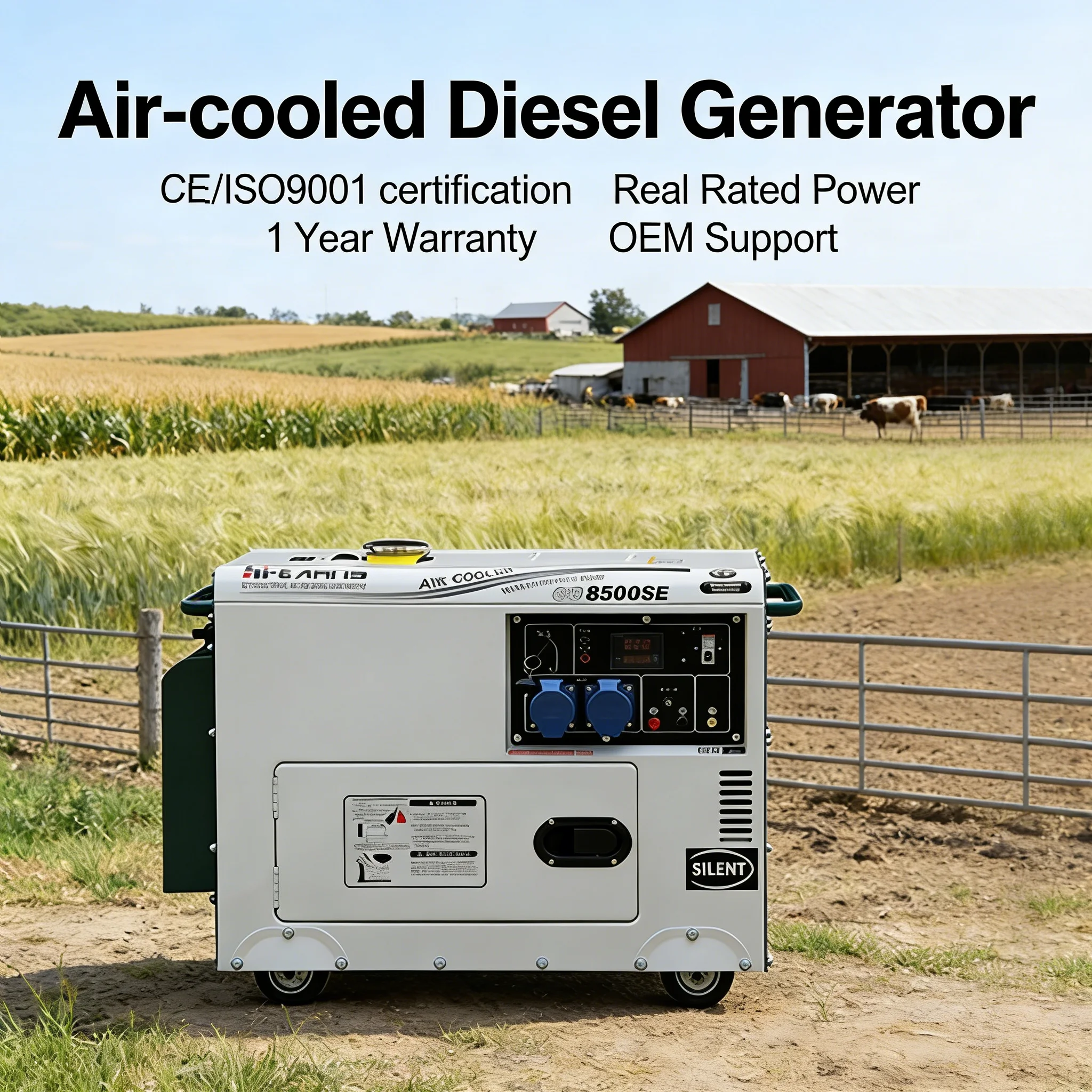 

6.5kw/7kw/8kw Silent Type Portable Diesel Generators For Home With 192FD Diesel Engine