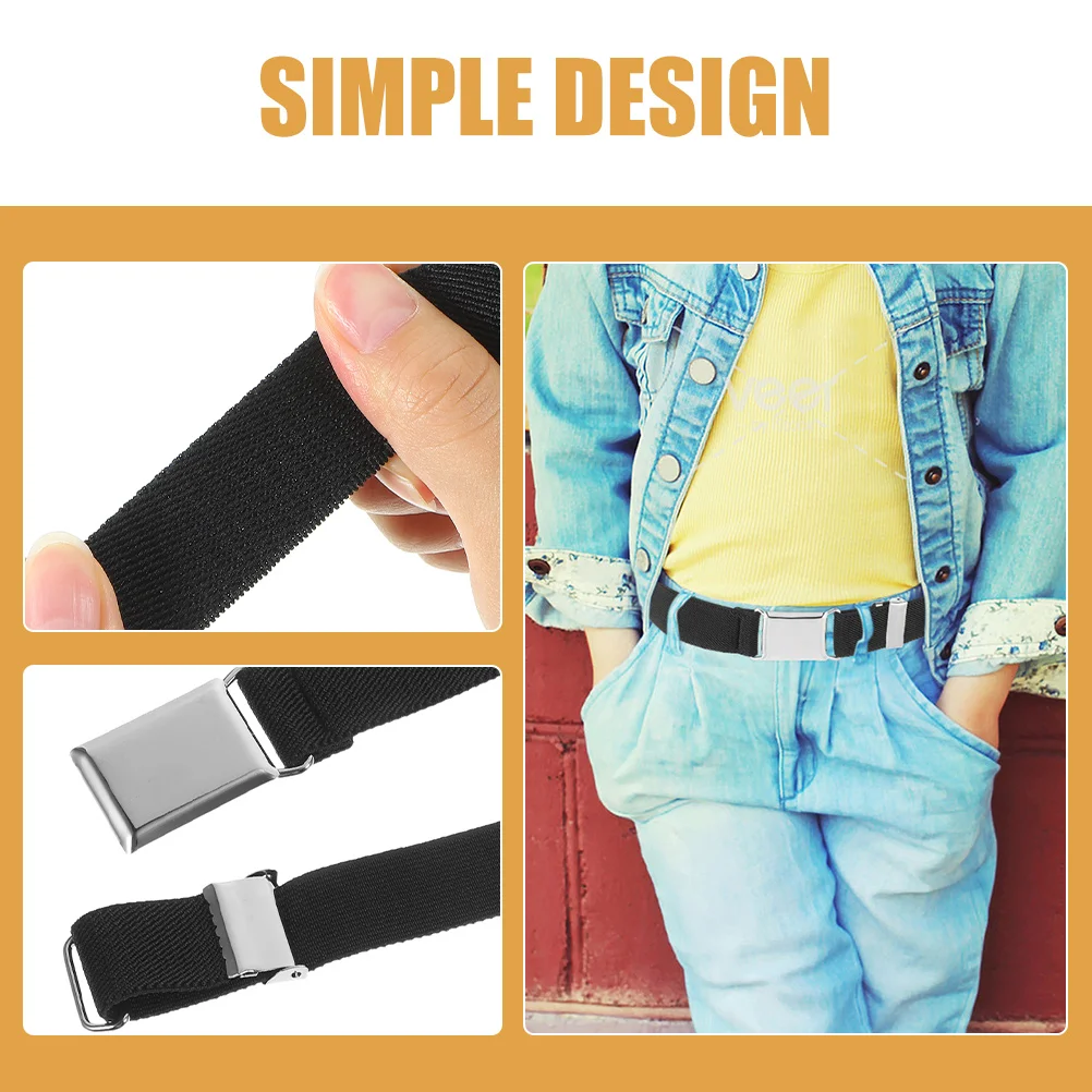

Elastic Trousers Belt for Kids Boys Girls Black Adjustable Waistband Stretchy Pants Skirts Children Belts Comfortable Fit