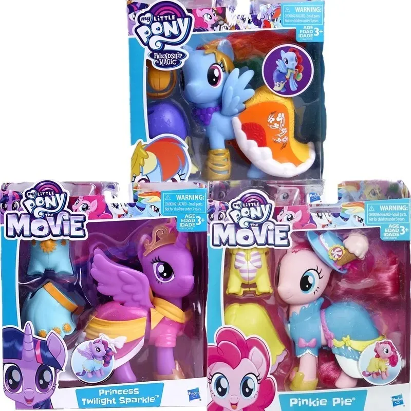 Hasbro My Little Pony Action Figure Anime  Movie Series Twilight Sparkle Pinkie Pie Rainbow Dash Doll Toy Model Collect Ornament