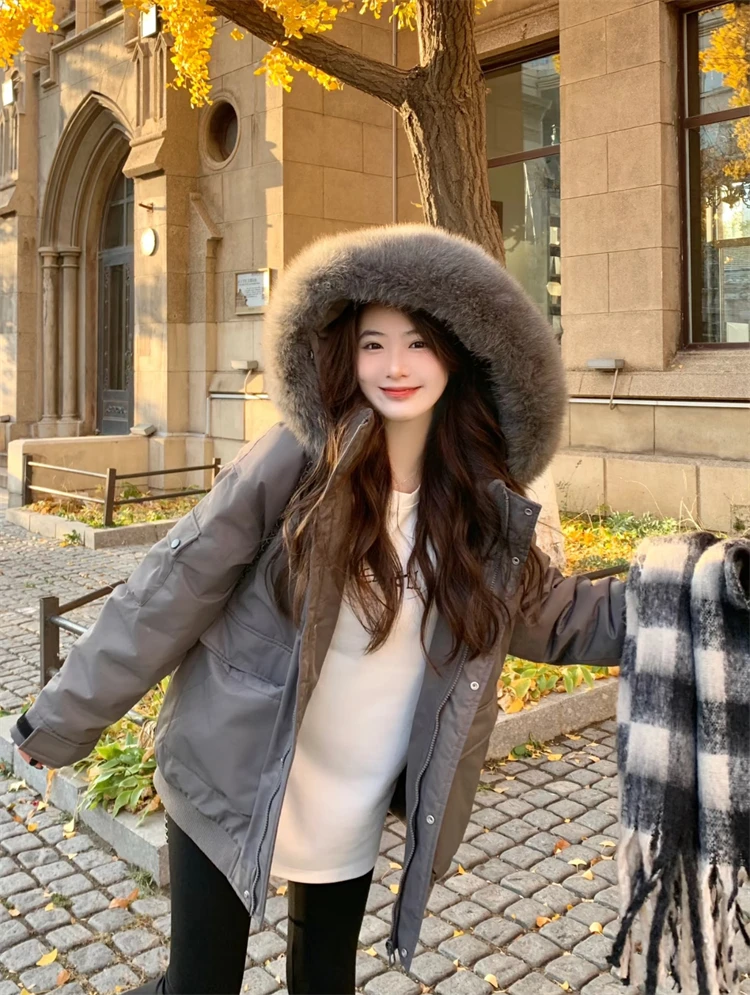 

Осень-зима 2024, повседневная толстовка с меховым воротником, женские кожаные куртки, шикарные винтажные теплые утепленные женские куртки на молнии