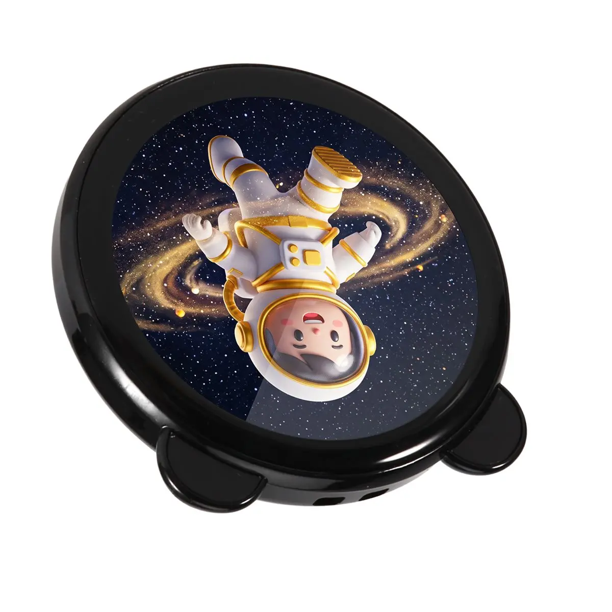 1.85-Inch Magnetic Electronic Badge Pendant Bluetooth Anime-Style Type-C Built-in Games Digital Display Black