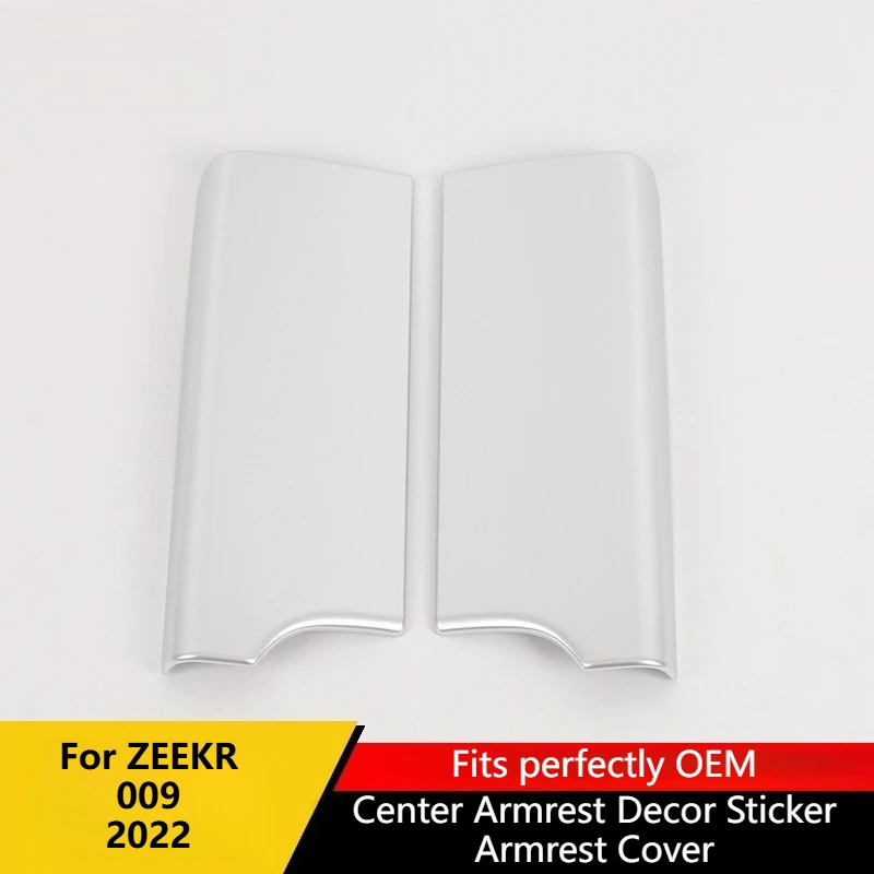 For ZEEKR 009 2022 ABS Chrome Center Armrest Decor Sticker Bright Slice Cover Panel Car Interior Modification Accessories Tools