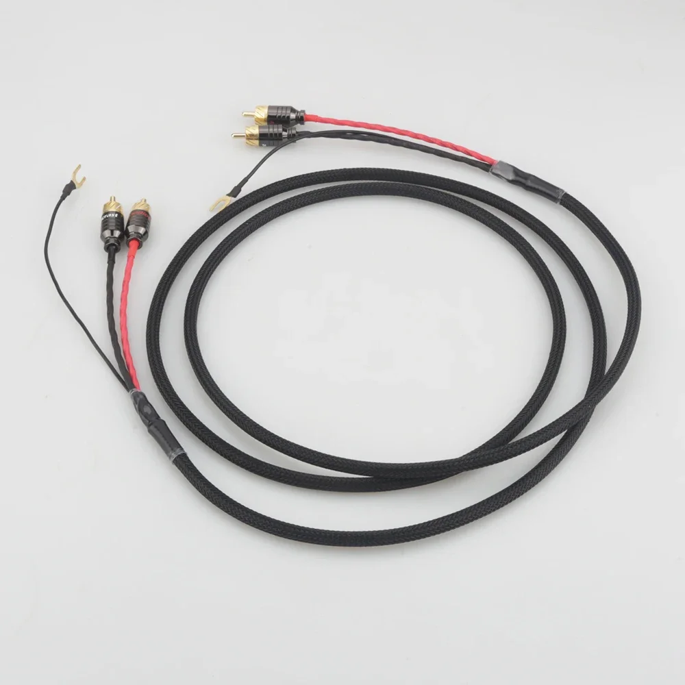 Hi End Audio RCA Cable of Independent Shielded Signal Line Of LP Vinyl Record Player Amplifier Chassis Gold Plated Connector