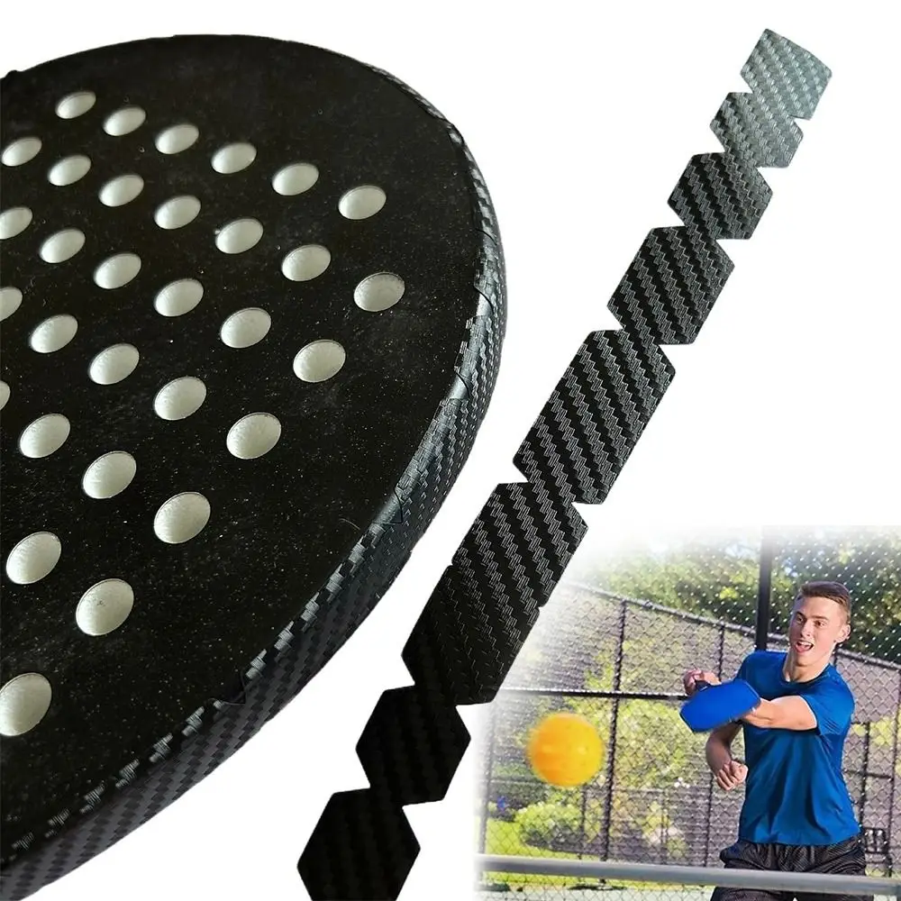 Adesivo de borda de raquete de pickleball preto, faça você mesmo, reduz impacto e fricção, fita protetora, anti-colisão, prevenção de arranhões