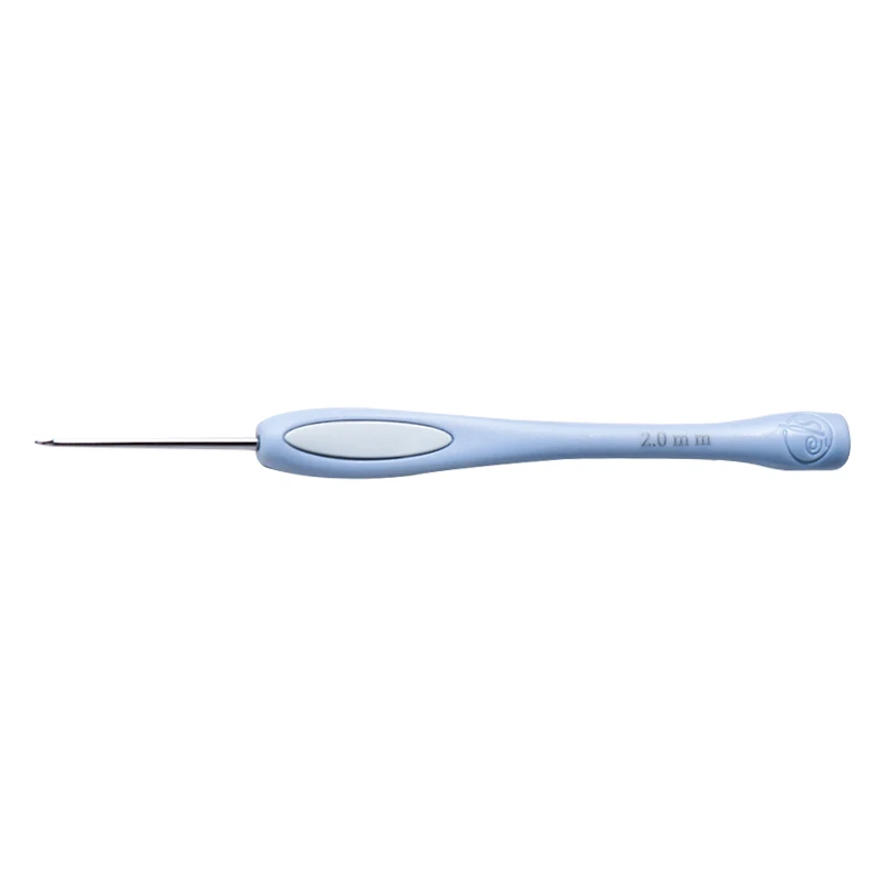 Gray Round Tail Non-slip Plastic Handle Crochet Stainless Steel Hand-polished DIY Wool Knitting Tool 0.60.8 0.9 1. 1.1 1.2 4.0mm