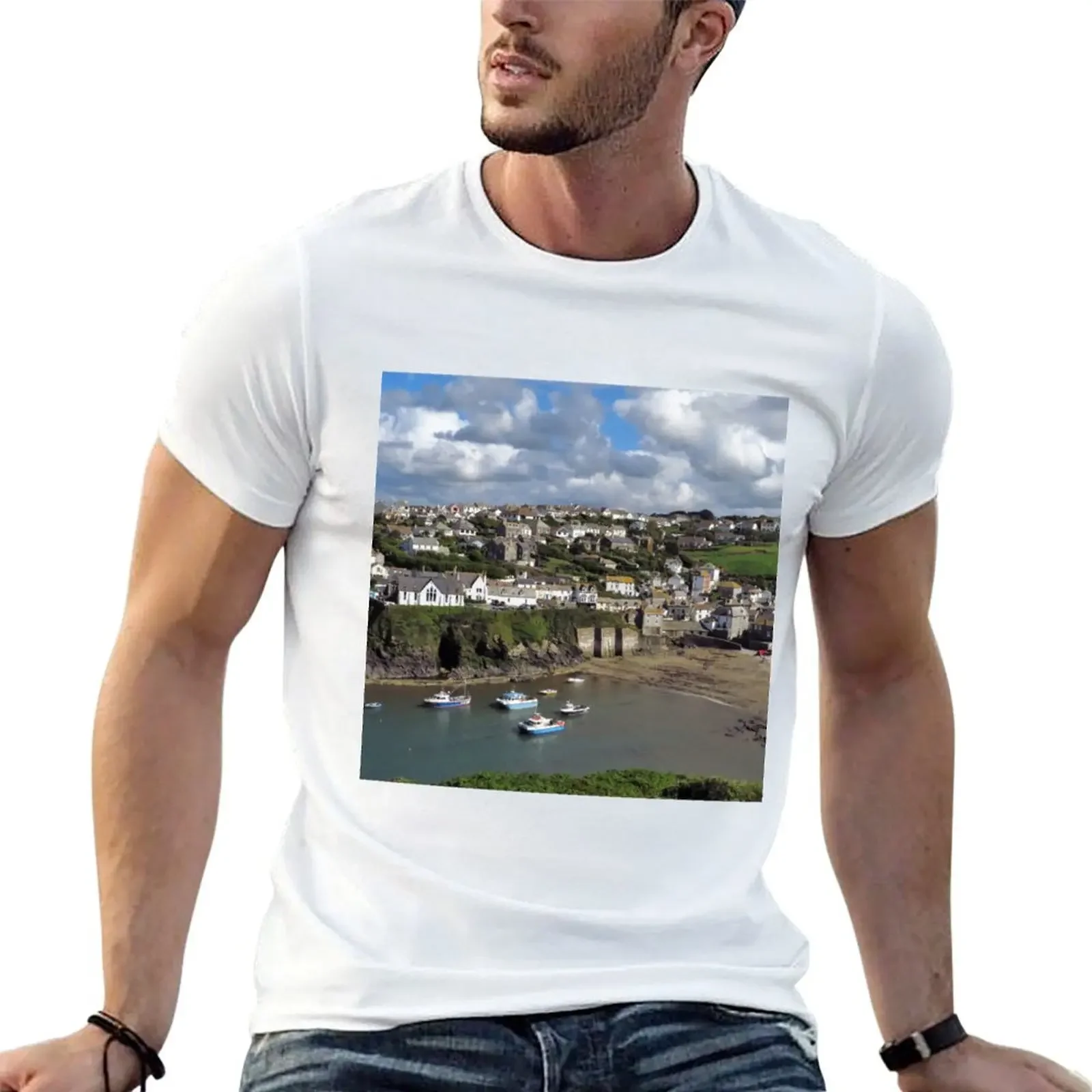 Boats, Port Isaac, Cornwall T-Shirt cotton graphic tees tops mens graphic t-shirts hip hop