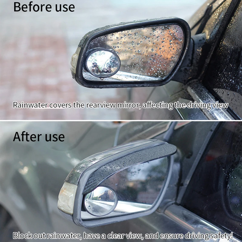 2PCS Car Rearview Mirror Rain Eyebrow Visor Carbon Fiber Car Rearview Side Snow Sun Visor Rain Cover Car Mirror Accessories