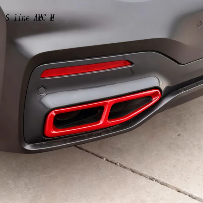 For BMW 7 Series G11 G12 2016-2022 Sport style Car Styling Tail Muffler Exhaust Pipe Output Cover Sticker Trim Auto Accessories