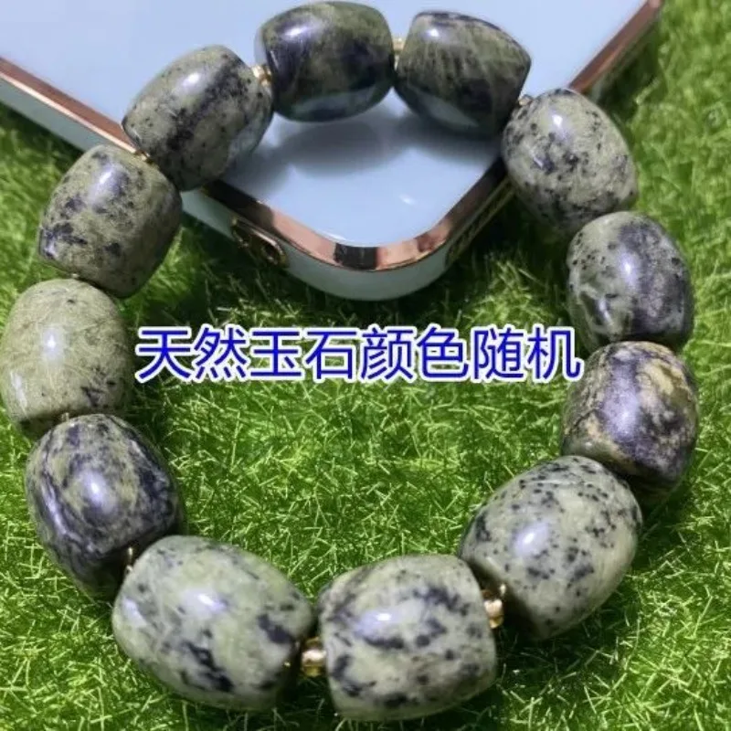 الطبيعية الجديدة التبتية اليشم عشب الملك الحجر القديم حبة سوار زوجين سوار