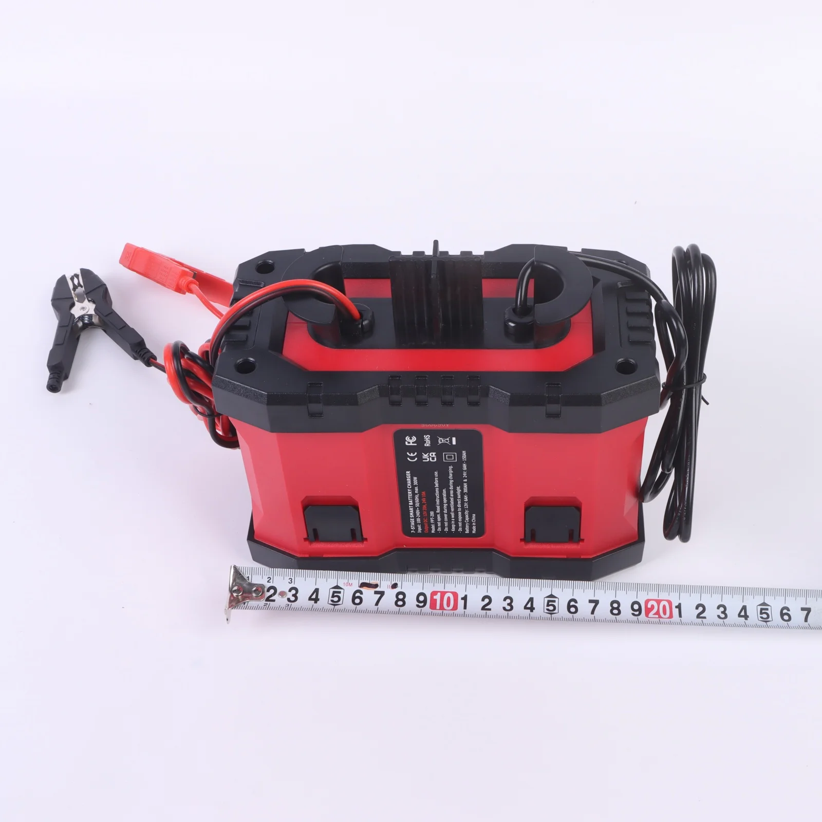 1 Buah Pengisi Daya Baterai Mobil Sepeda Motor Portabel 20A 300W 12V 24V 7 Tahap Pengisian Otomatis Perlindungan Tegangan Lebih dan Suhu Lebih