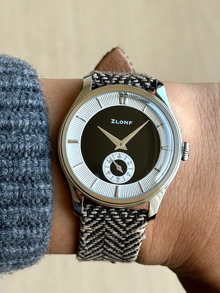 NEW ZLONF Vintage Watch Black Enamel Dial Watch Retro Aviation Pilot Watch Men Mechanical Manual Hand Wind Watch ST17