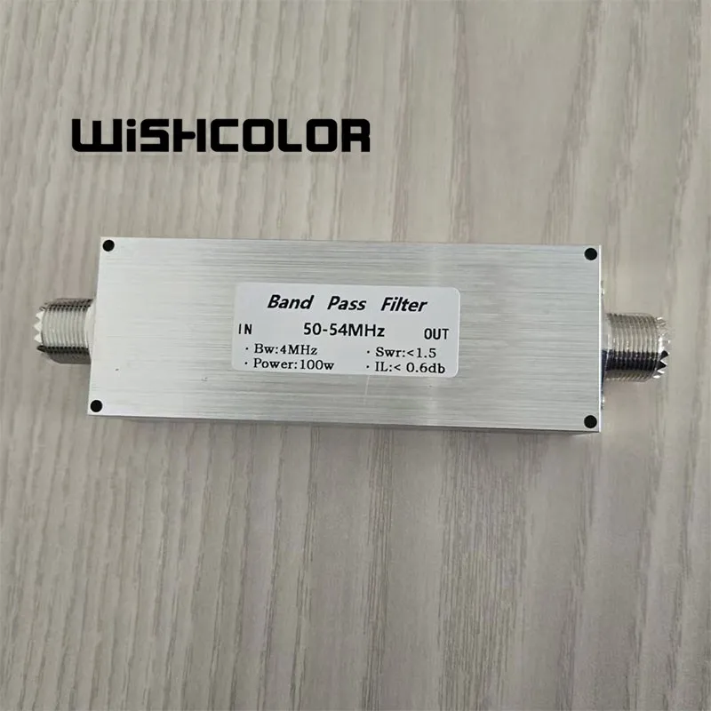 

Wishcolor BPF-50-54M-100WM-Plus 50-54MHz 100W Bandpass Filter RF Harmonic Clutter Filtering with M Female Connector