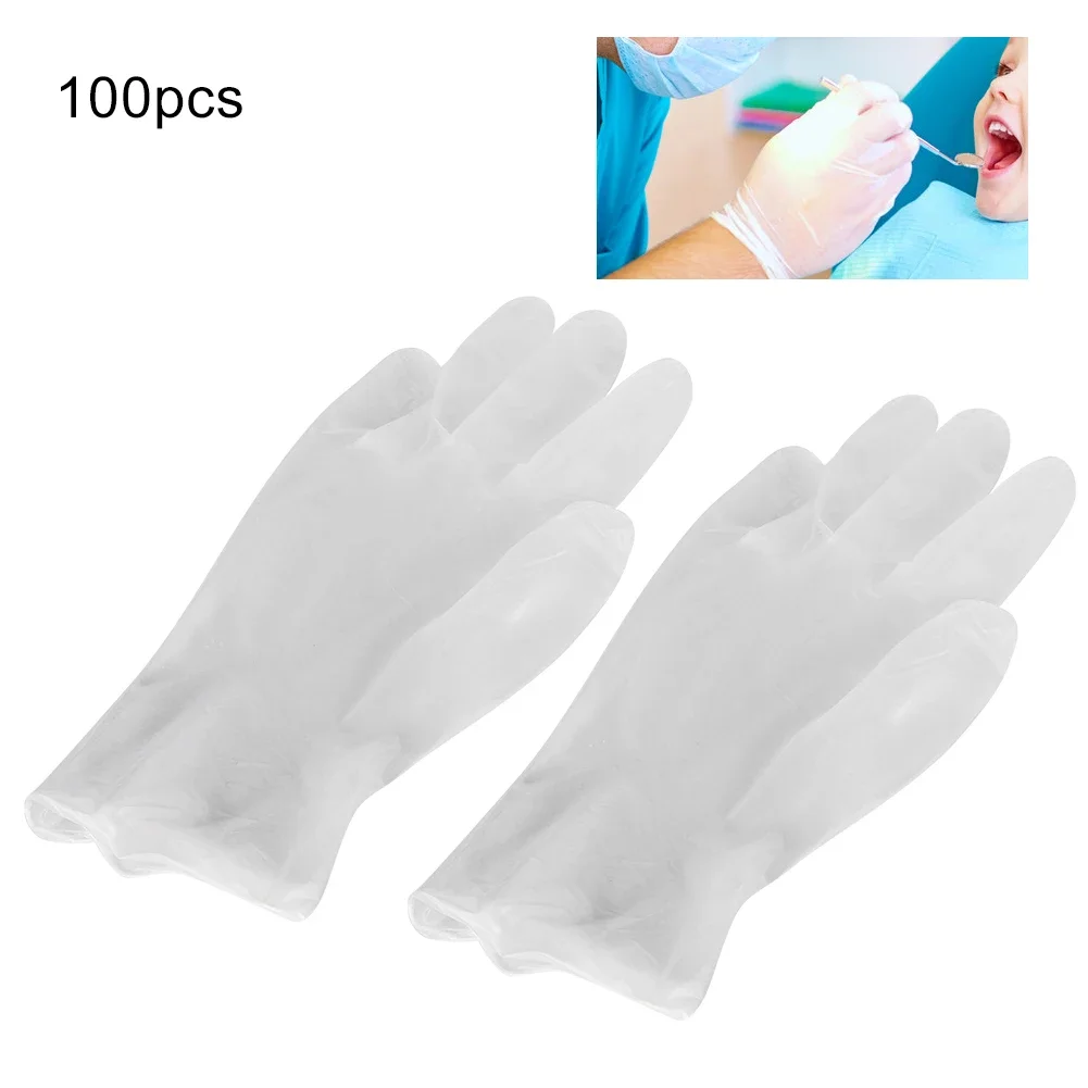 100Pcs Disposable Latex Examination Glove Dental Food Grade Beauty Salon Home Gloves Reduce Hand Contact With Bacteria Pollutant