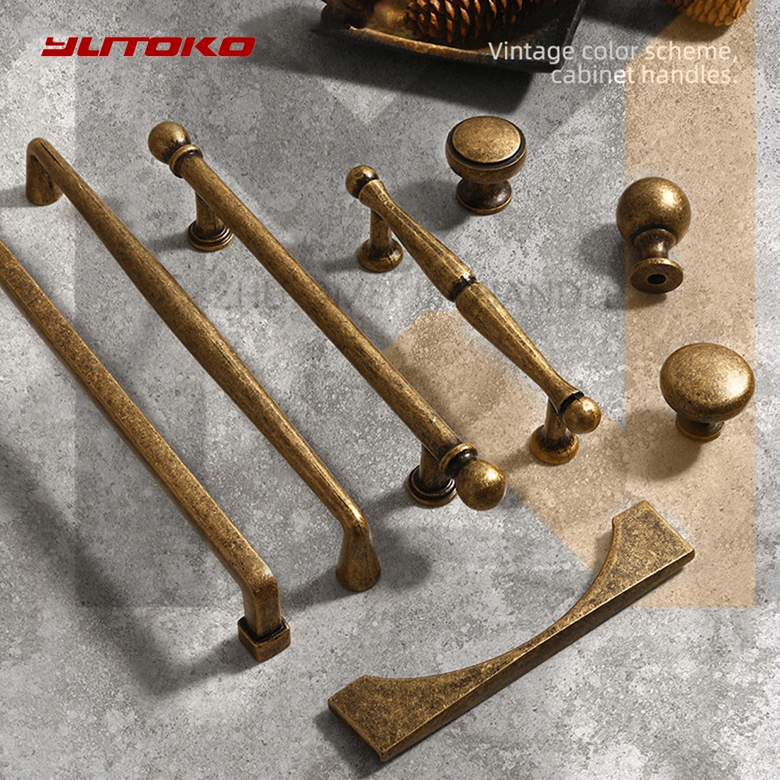 YUTOKO Metal Antique Wardrobe Cupboard Pull Handles Retro Brass 96mm Kitchen Drawer Cabinet Door Handle Furniture Knobs