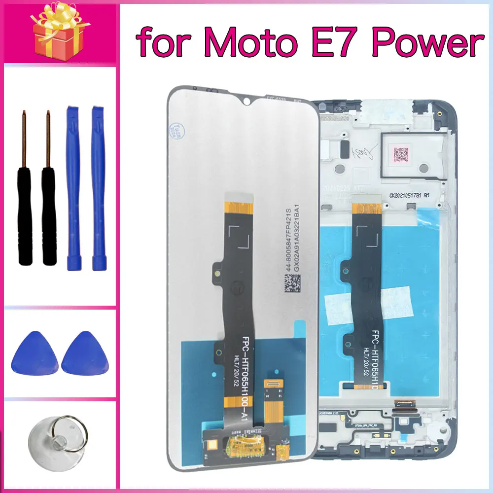 Suitable for Motorola Moto E7 Power LCD display touch screen digital converter component, LCD display back cover repair kit
