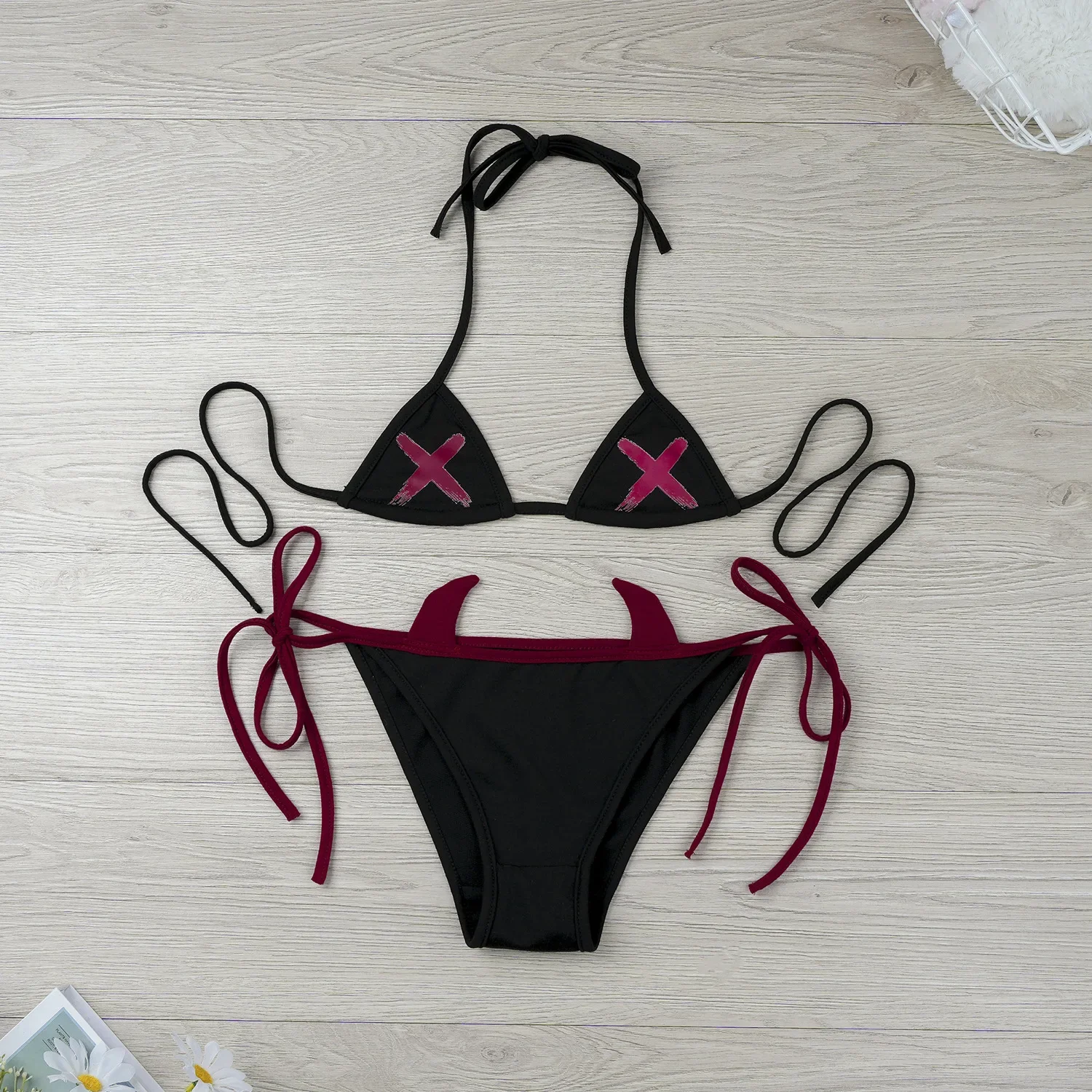 Gioco Anime Demon Kingdom Devil Little Elf Vestiti Uniforme di Halloween Mantello in corno con cappuccio Abiti Costume Cosplay Biancheria intima per ragazze