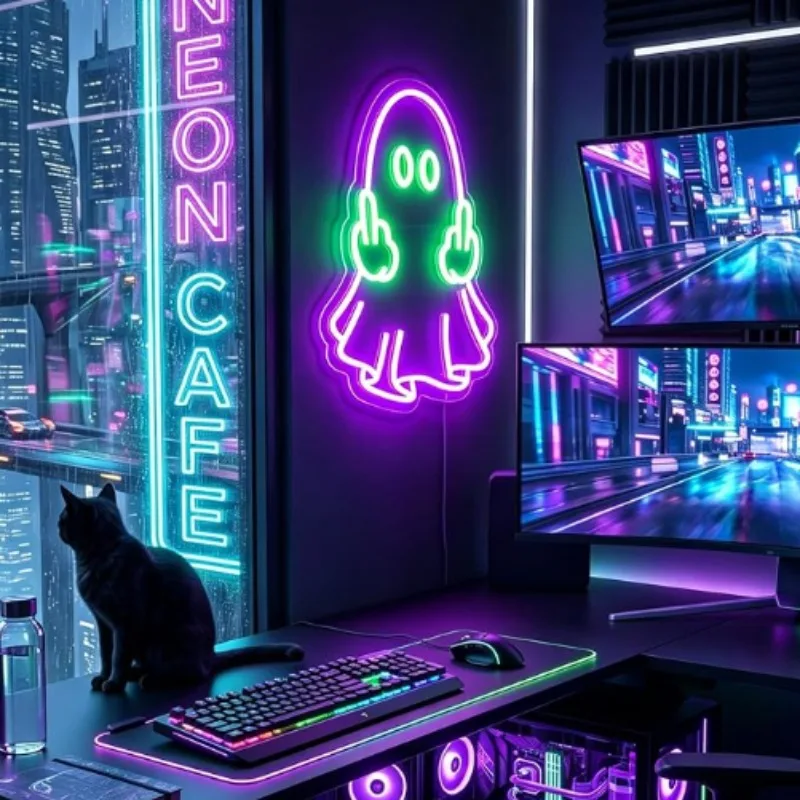 Neon lights, purple LED signs, wall decorations, bedrooms, game rooms, parties, bars, Halloween decorations