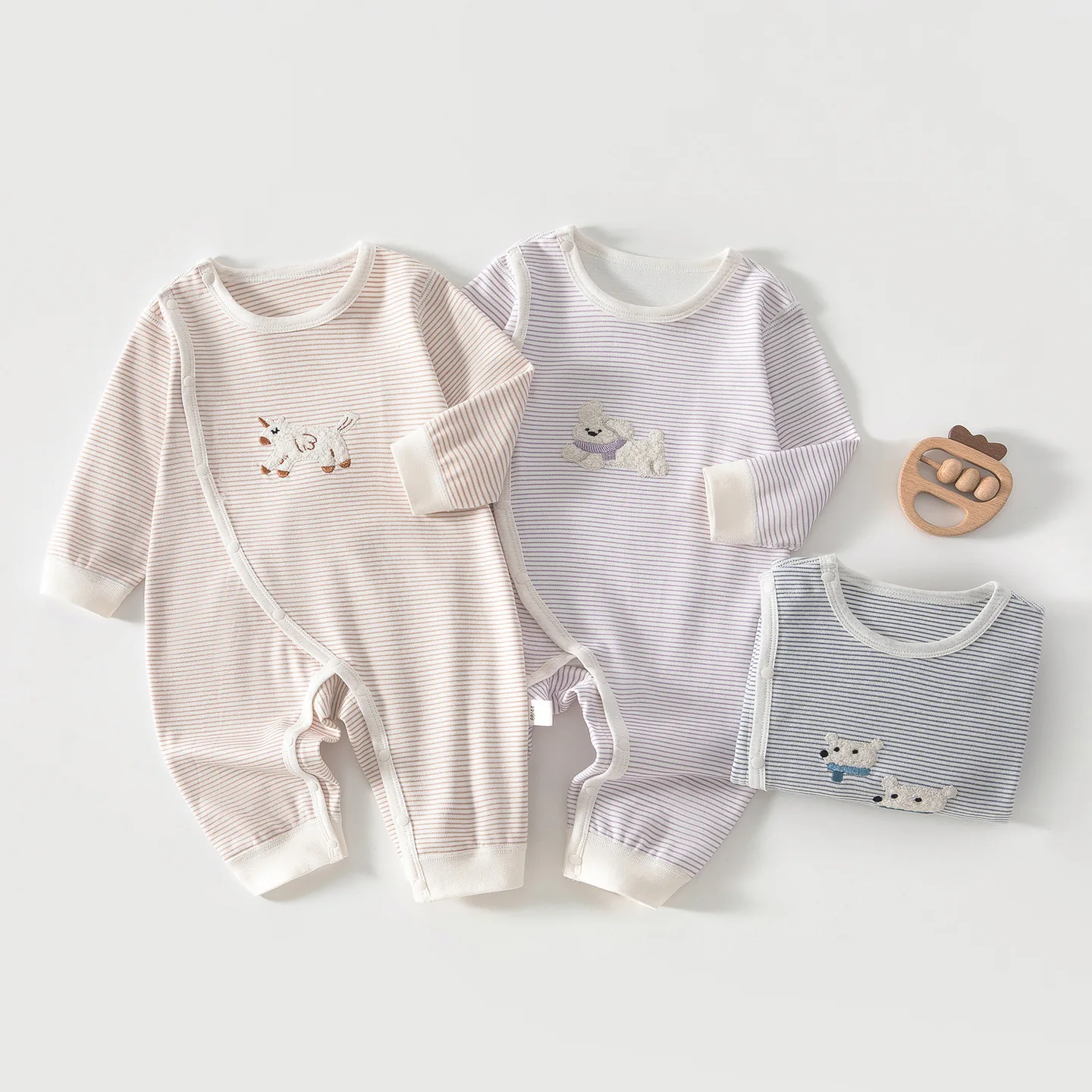 

Baby Spring and Autumn Jumpsuit Baby Newborn Outer Wear Soft Wool Romper Men's and Women's Baby and Infant Children's Romper