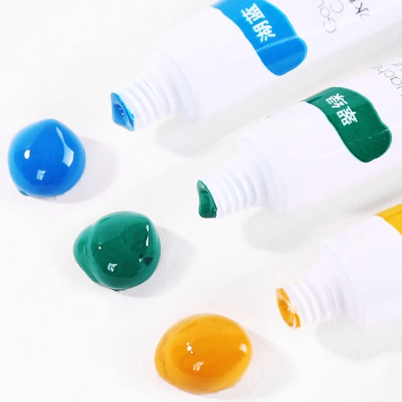 Màu vẽ Gouache động 5ml / ống kèm cọ sơn dành cho nghệ sĩ mới bắt đầu