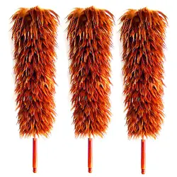 Chicken Feather Duster Car Household Dust Sweeping Dust Removal Not Easy to Lint Wall Ceiling Retractable Chicken Feather Duster