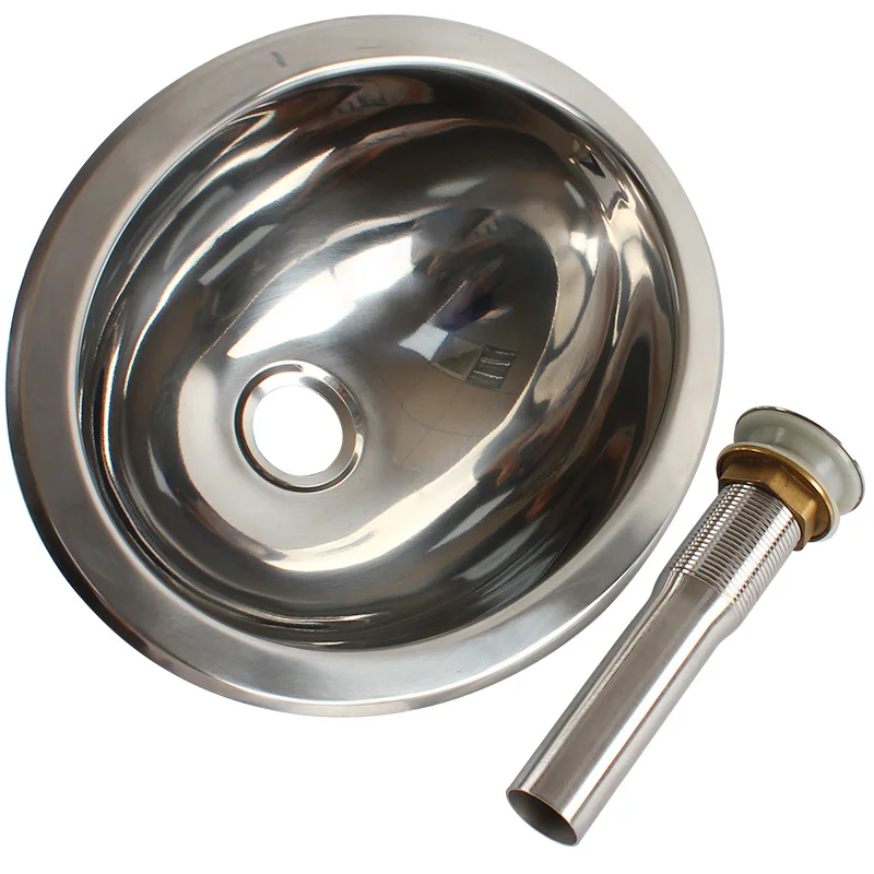 Polished Stainless Steel Elliptical Hand Wash Basin Sink Oval Kitchen Sink For Caravans And RV