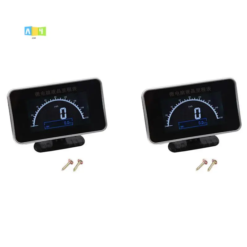 A04E-2X Truck 12V/24V 2 IN 1 Functions Digital Speedometer Speed Meter+Odometer Gauge LCD Instrument Panel+Alarm LCD Gauge